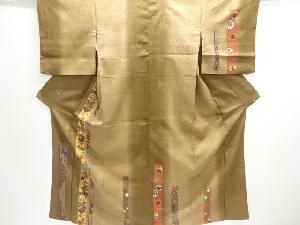 ふくれ織　橘に楓模様訪問着